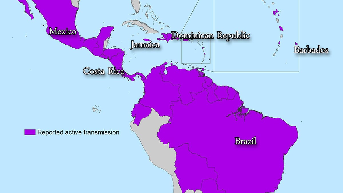 نقشه از جامائیکا zika