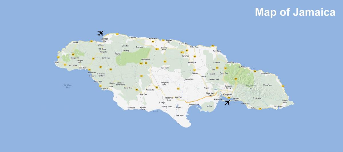 نقشه از فرودگاه جامائیکا و تفریحی
