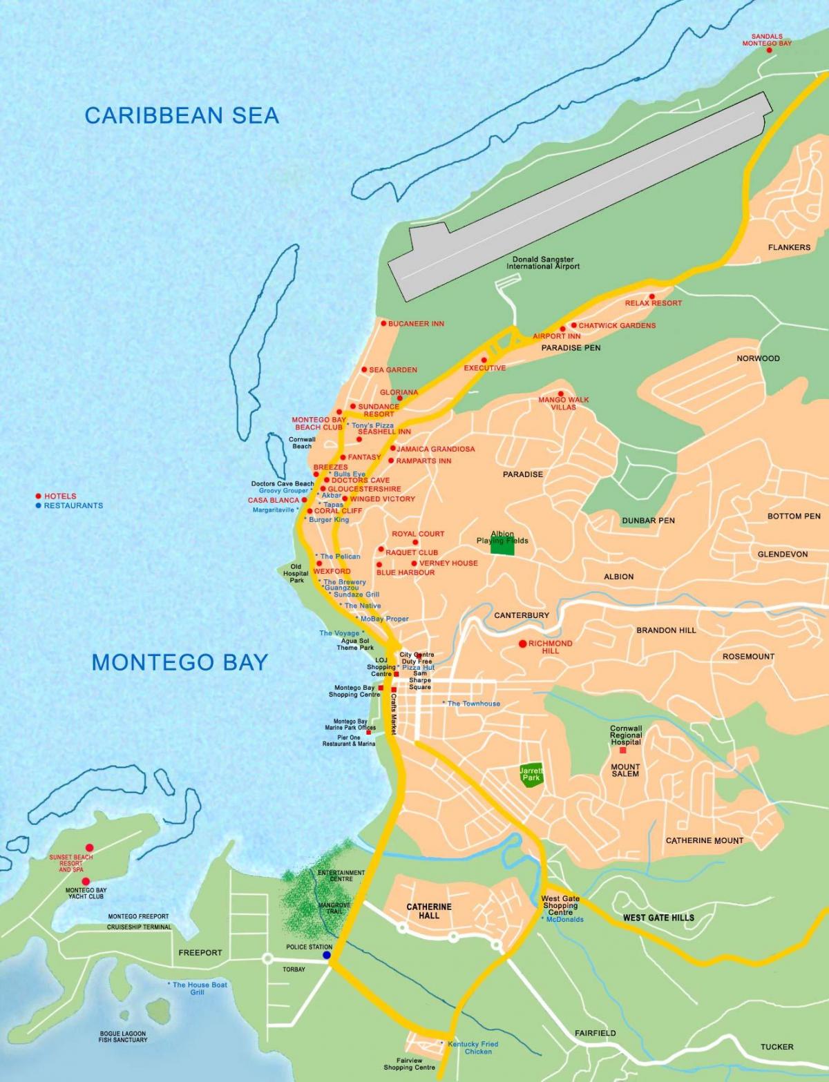 مونتگوبی, جامائیکا, در نقشه