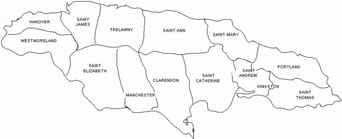 جامائیکا نقشه و parishes