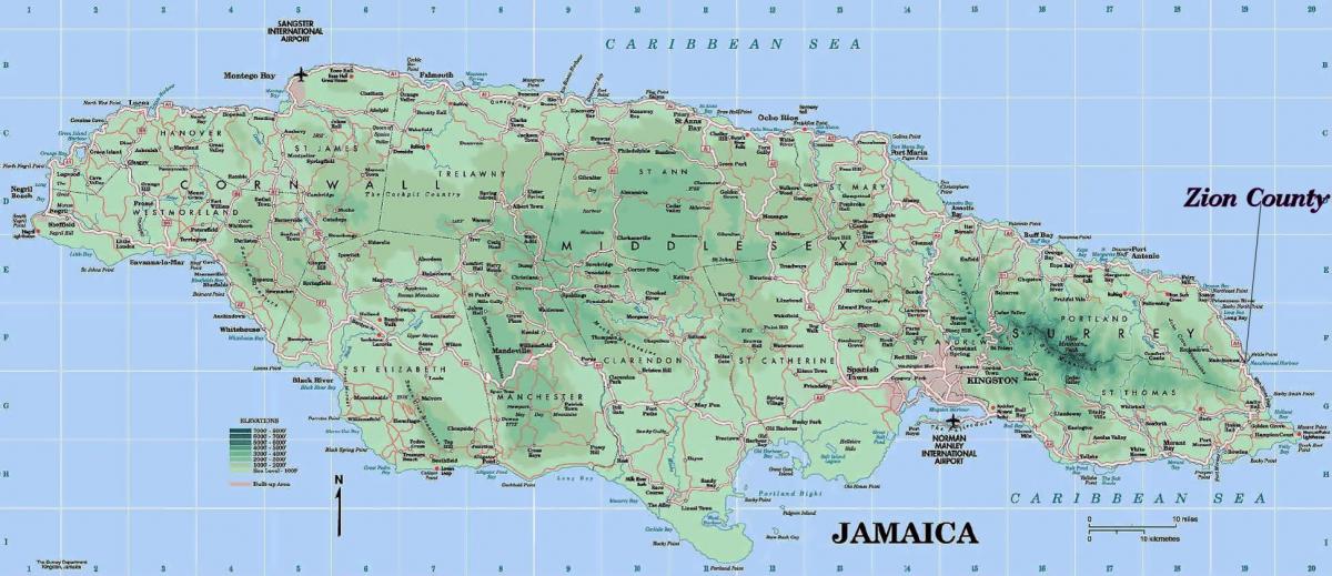 نقشه دقیق جامائیکا