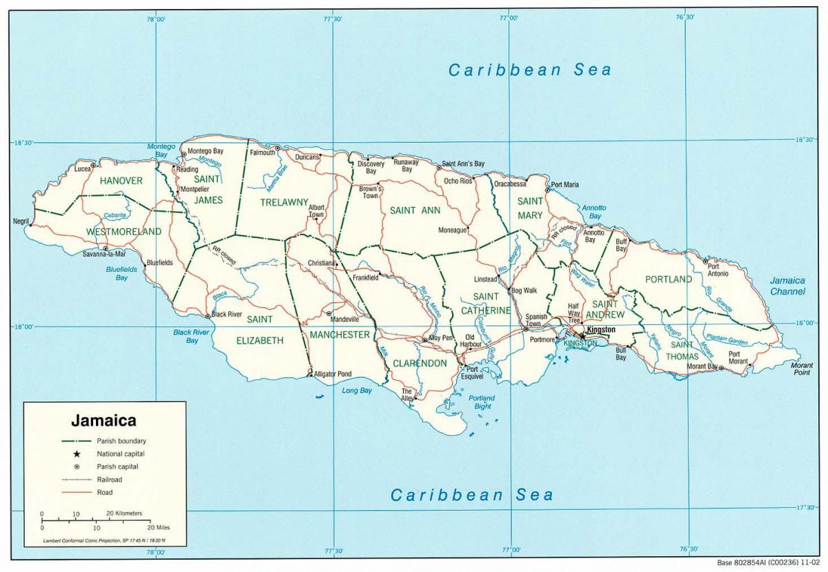 جامائیکا street map