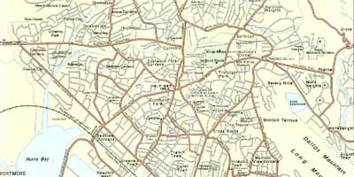 نقشه از کینگستون, جامائیکا محله