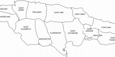 جامائیکا نقشه و parishes